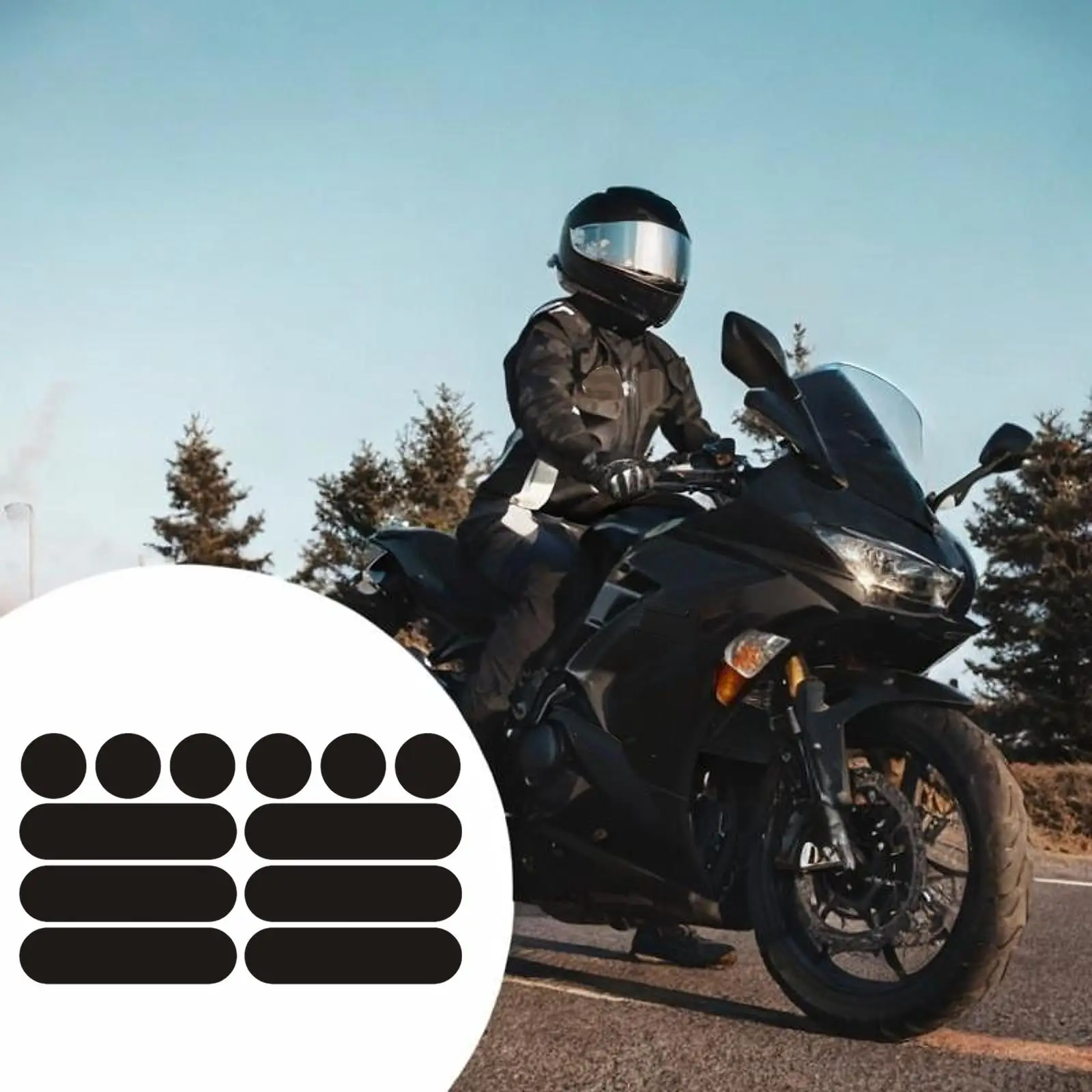 

Car Motorcycle Reflective Stickers Black Decals Lightweight Generic Accessories Versatile for Running Vests Vinyl PVC
