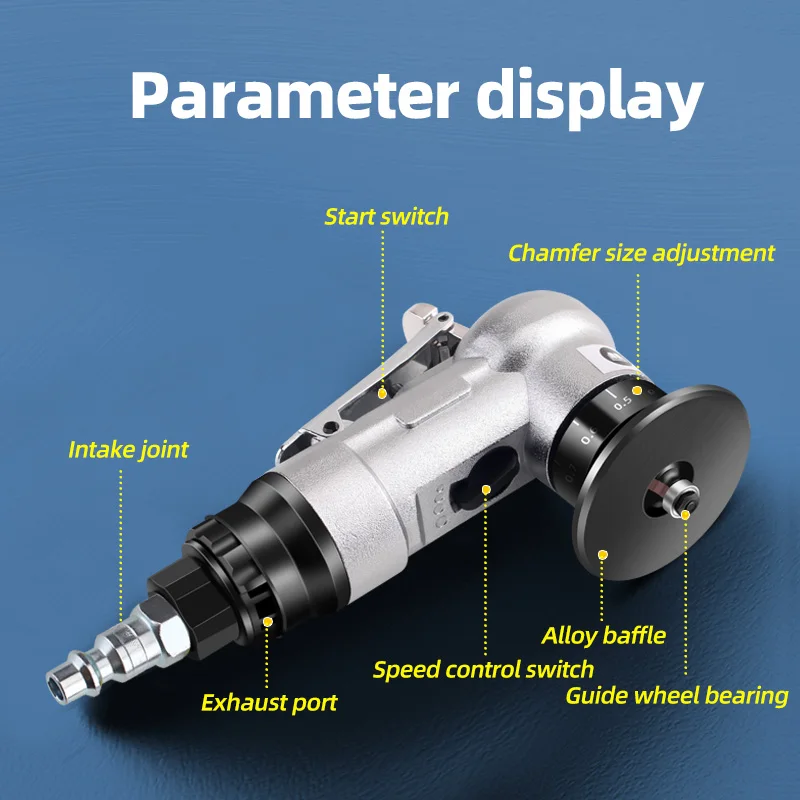 Pneumatic Chamfering Machine Handheld 45-Degree C Corner R Corner Woodworking Edge Trimming Deburring Air Miniature Mini Chamfer