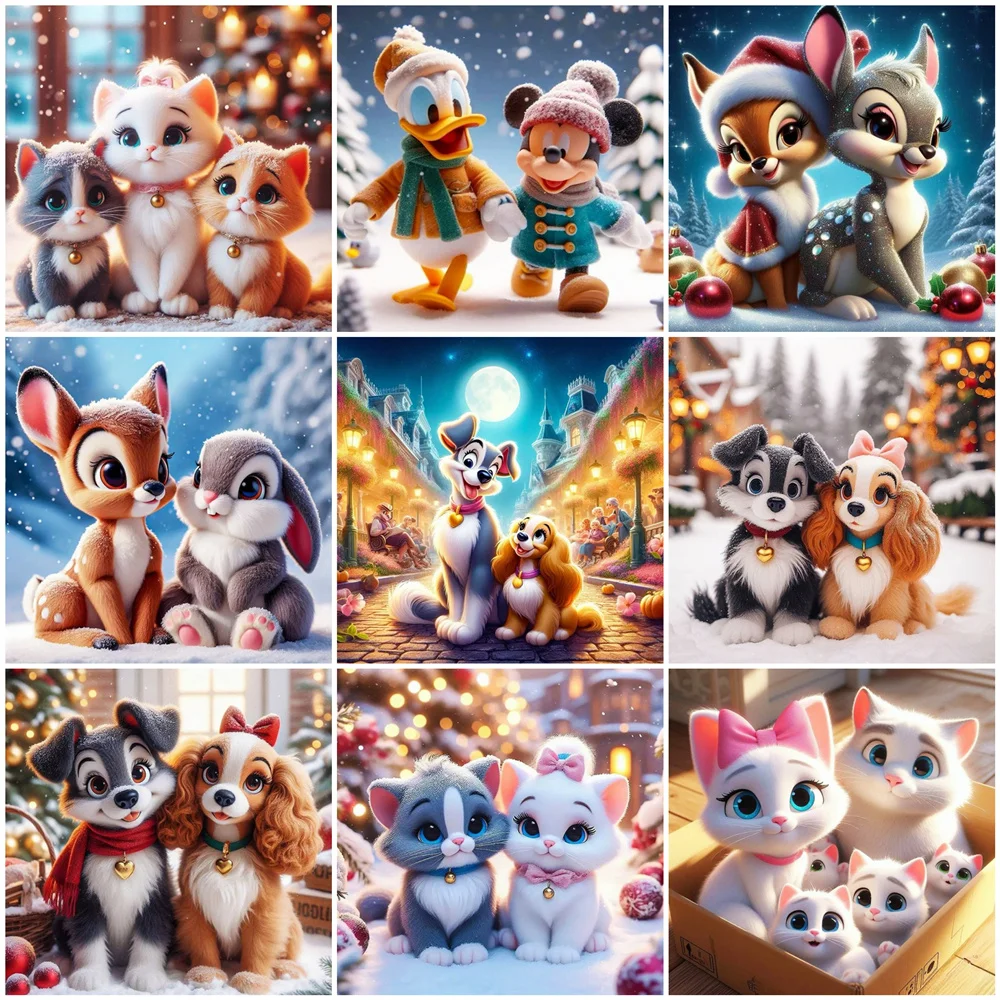 Disney Cartoon Diamond Painting 2024 New Collection Craft Kit Mosaic Tod Copper DIY 5D Embroidery Winter Christmas Unique Gift