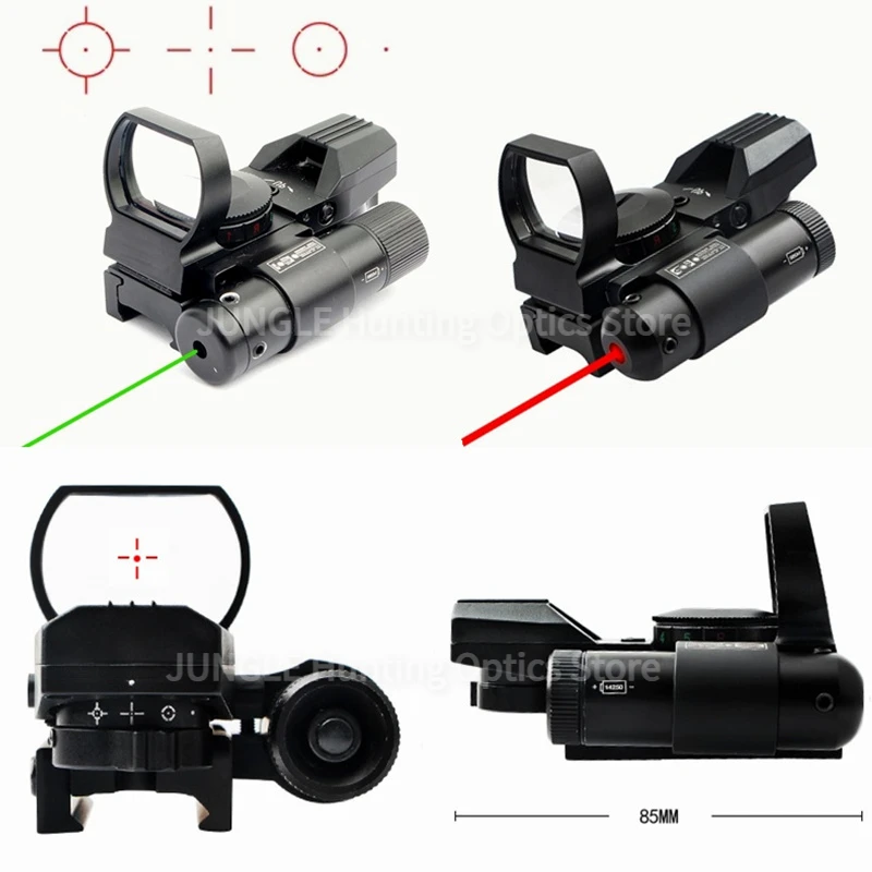 1X40 HD101 Red Dot Sight Hunting Collection Optics Reflex Holographic Scope 4 Reticle Red/Green Collimator Airsoft Accessories