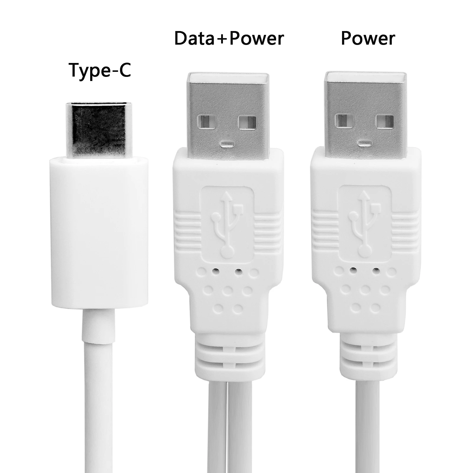 CYDZ-Type C إلى كبل بيانات ذكور مزدوج ، كابل Y للهاتف الخلوي والقرص الصلب ، USB ، طاقة إضافية