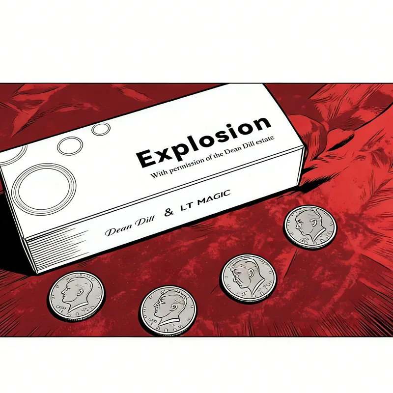 Explosion (Half Dollar) By Dean Dill and LT Magic Money Magic Close Up Performer Magia Tricks Illusions Gimmicks Magie Props