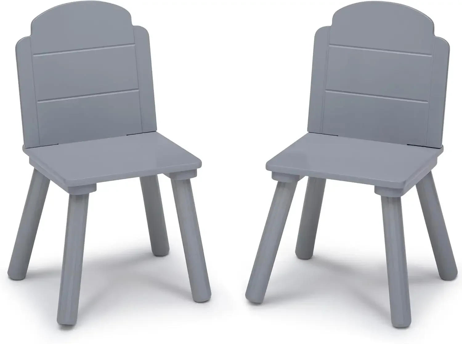 Kids Table and Chair Set with Storage, White/Grey - Perfect for Playroom or Study