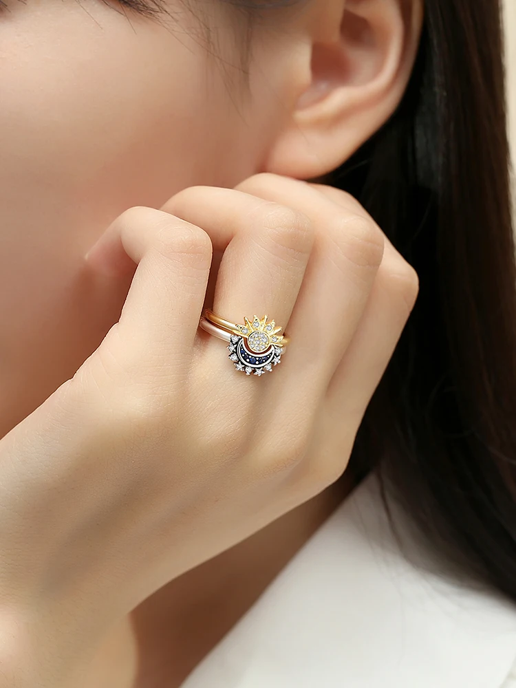 925 Anéis de Prata Esterlina para Mulheres, Coroa Original, Amor, Coração, Wishbone, Noivado,