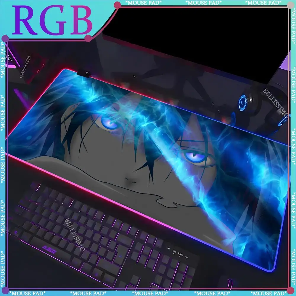 

RGB N_Noragami Computer Gaming MousePad Luminous Keyboard Pad Rubber Gaming Computer Pad Desk Pad Lock Edge Luminous Mouse Pad