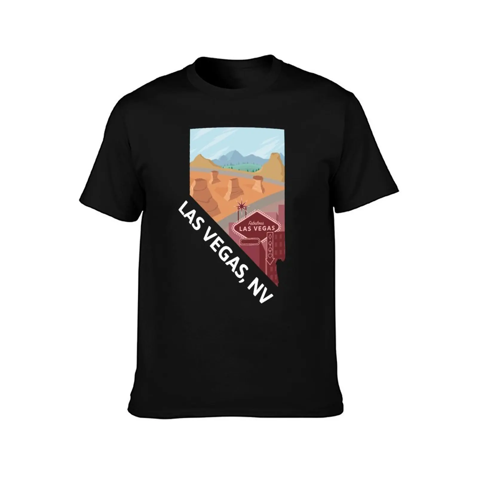 Las Vegas, Nevada T-Shirt, Summer Casual Cotton Tee, Oversized Streetwear Tops, Vintage Graphic Print, Loose Fit Short Sleeve