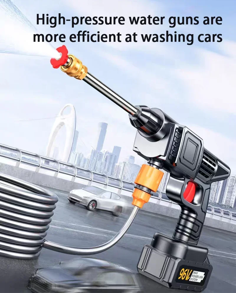 cordless lithium battery rechargeable car washing machine washer gun 24V and 48V High pressure car washer machine