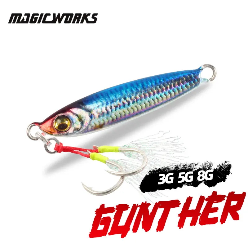 Magic Works-señuelo de Metal 2024 para pesca, cebos artificiales de pesca de agua dulce, 3G, 5G, 8G, Micro Jig