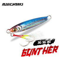 Magic Works Small Metal Jig Lures Fishing 3g 5g 8g Micro Jig Fish Bait Freshwater Shore Jigging Artificial Bait for Tucunare