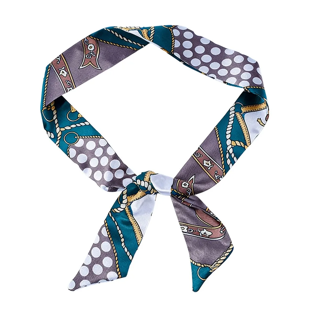 Stylish Double-Sided Silk Scarf with Streamer - alternate angle