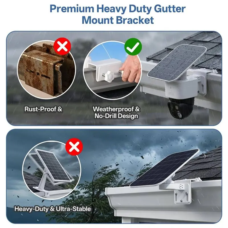 LXYB18B 2Pack Gutter Mount Bracket For Eufy Security Solocam S340/E30/E42