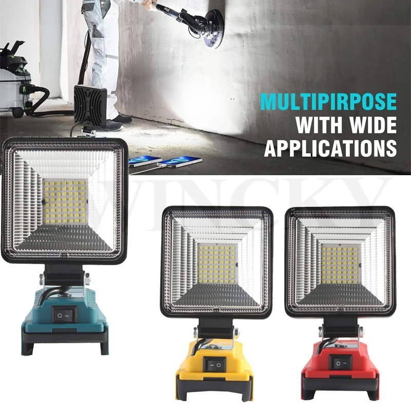 

4-дюймовый автомобильный светодиодный рабочий фонарь, фонарик типа C, USB Power Bank для Makita, DeWalt, Bosch, для Milwaukee, аккумулятор 18 В