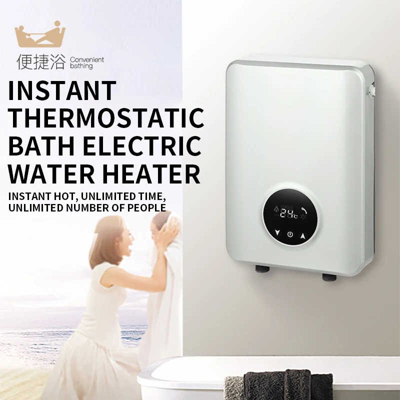 

Instant Thermostatic Bath Electric Water Heater with Smart Touch Display, Simple Operation, Power Saving, Thin Type