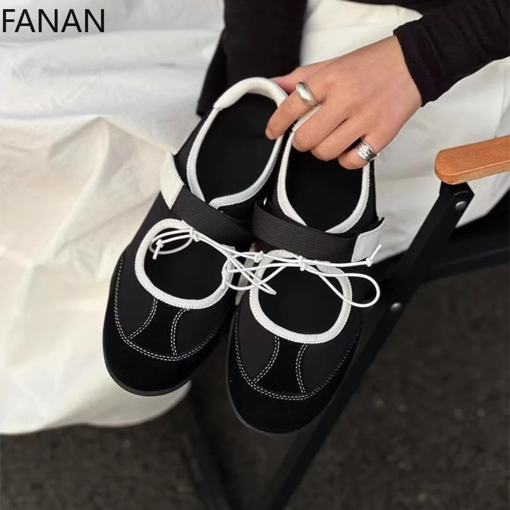 

Retro Ballet Shoes Sneakers Shallow Mouth Mary Jane Women's Shoes Platform Casual Flats Black Japanese Low Heel Pumps