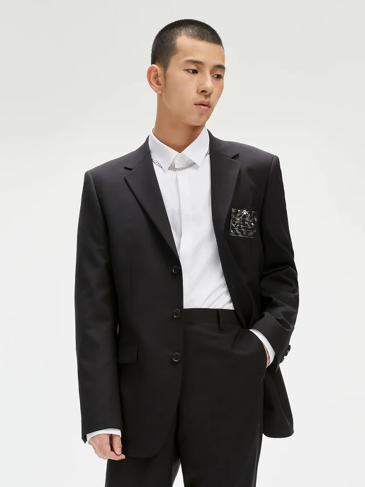 Busin décontracté hommes costume 96% laine mariage banlieue Faionable Jaet Stand Fit quatre saisons longue Sve couleur Pure