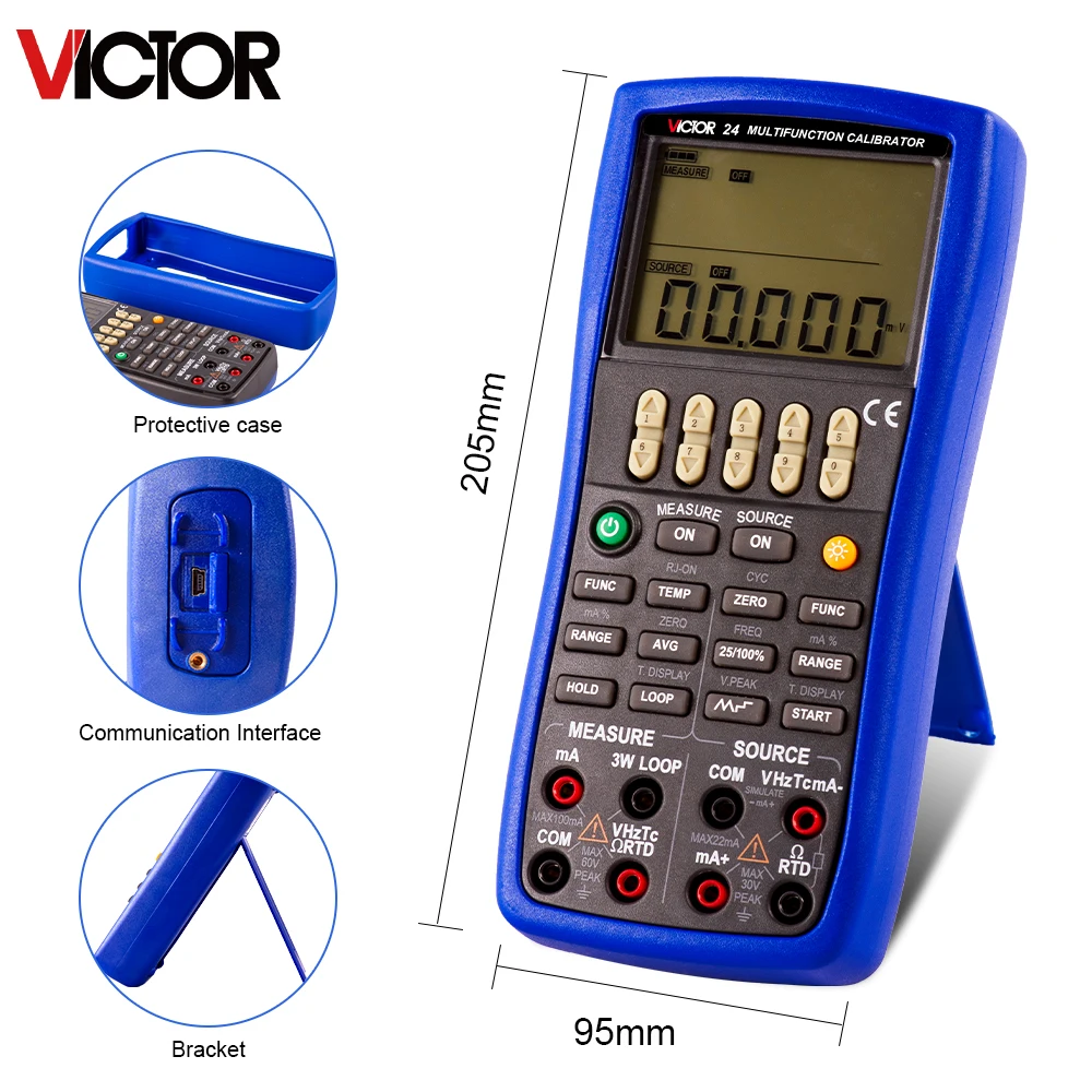 VICTOR 24 Multifunction Process Calibrator RTD Source Measure And Source Output Calibrtator Temperature Monitoring Calibrator