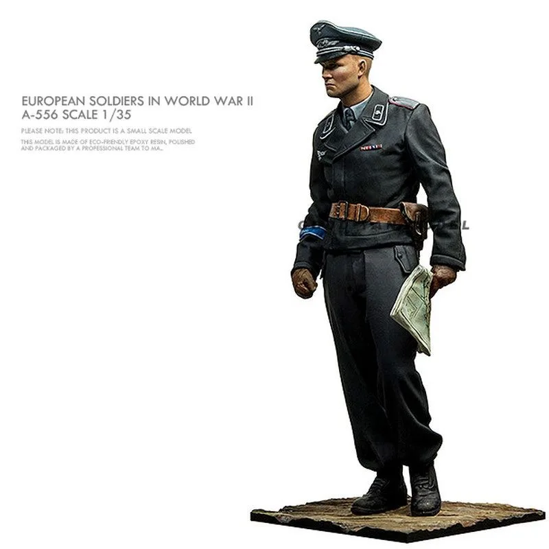 Figura de resina de soldado europeo de la Segunda Guerra Mundial, molde blanco, GK, sin montar y sin pintar, 1/16