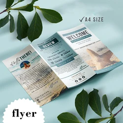 Aangepaste A4 Flyer Fold Commodity Prijslijst Introductie Advertentie 157gms Gratis Levering Dubbelzijdige Afdrukken Poster