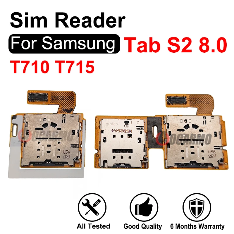 For Samsung Galaxy T710 T715 Tab S2 8.0 Single Dual Sim Reader Hoder Flex Cable Replacement Part