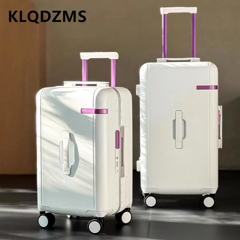 

KLQDZMS новый чемодан, утолщенный посадочный бокс, чемодан на колесиках большой вместимости, 20 дюймов, 24 дюйма, 26 дюймов, тип тележки, дорожная сумка, чемодан на колесиках