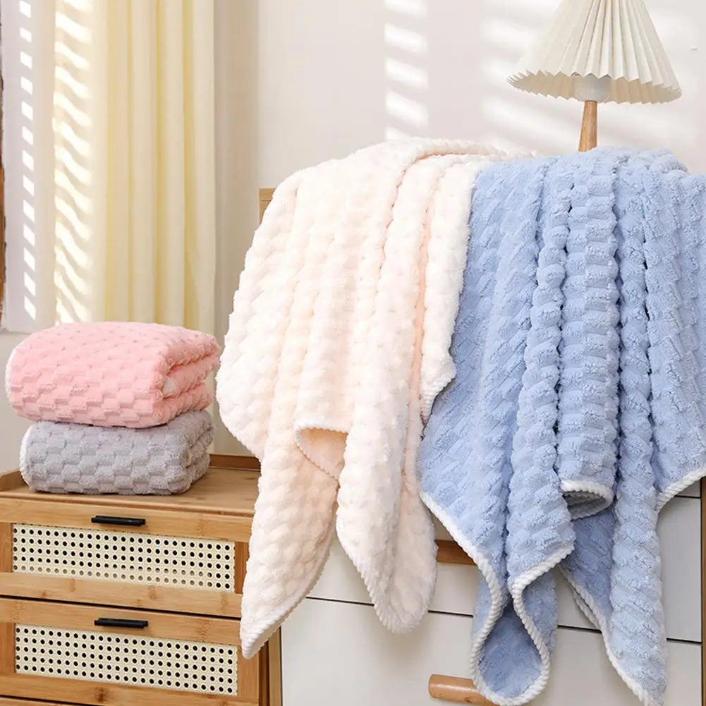 Soft Coral Velvet Towel Plain Edge Thickening Towel Shed Not Is Solid To Absorbent Color Towels Easy Household Easy Soft W6S0