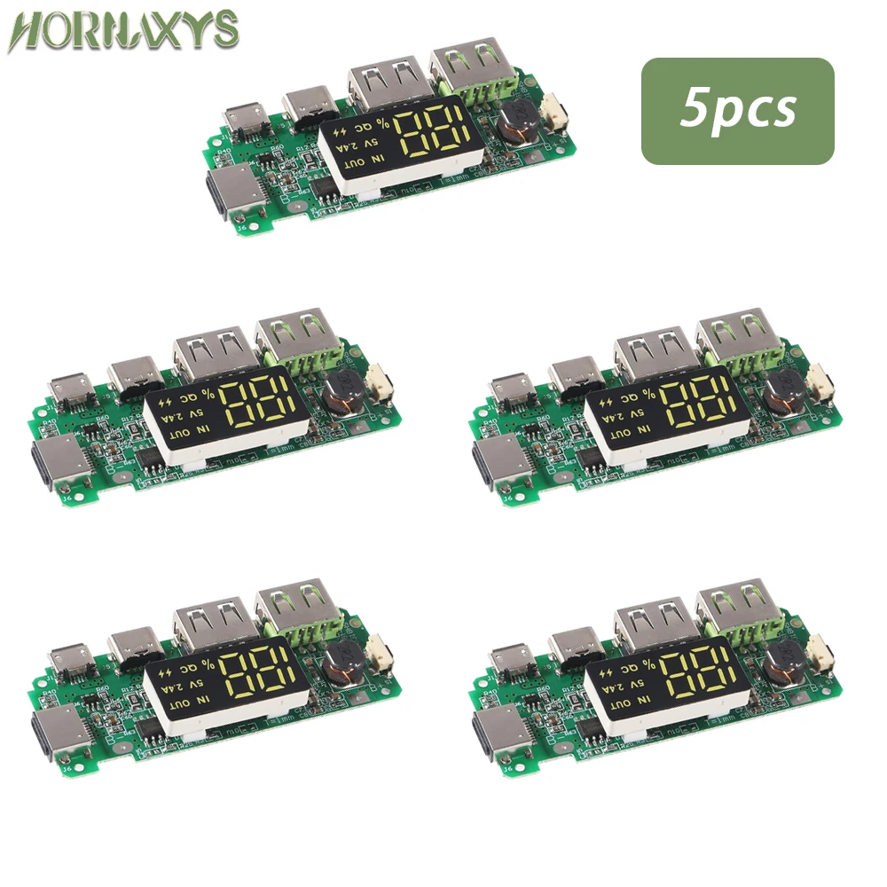 LED Dual USB 5V 2.4A Micro/Type-C USB Mobile Power Bank 18650 Charging Module Lithium Battery Charger Board Circuit Protection