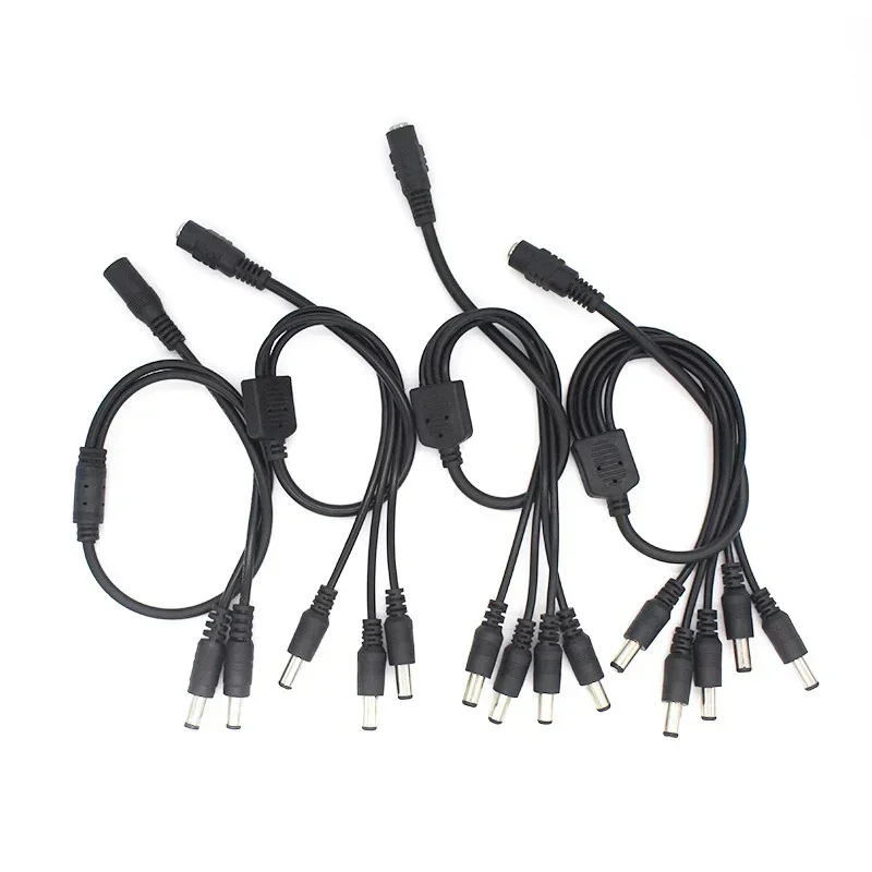 5.5 X 2.1mm DC Power Splitter Cable 1 Female to 2/3/4/5/6/8 Male Y Splitter Adapter DC Connector for CCTV Camera LED Strip Light