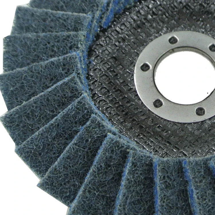 SATC Abrasive Non-wowen Cloth Flap Disc 5 Inch Flexible Blue Polishing Tool for Grinding Metal, Stainless Steel, Wood, Stone