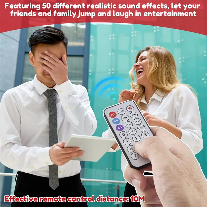 A74E-Remote Fart Machine With 50 Different Realistic Sounds Wireless Controlled Farting Toys With Remote Noise Maker Machine