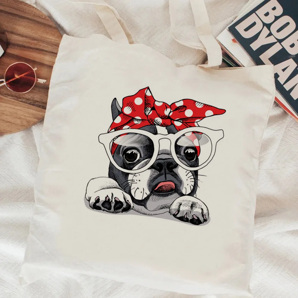 Pug shopping bag canvas grocery bolso bolsas de tela recycle bag shopper bag bolsas ecologicas jute string reusable sac toile