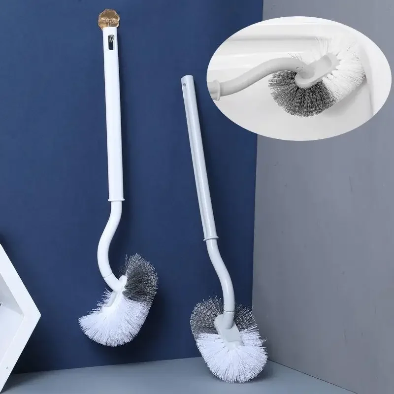 Plastic Toilet Brush Long Handle Soft Hair WC Cleaning Brush Squatting Pan Cleaner Household WC Gap Remover Bathroom Accessories