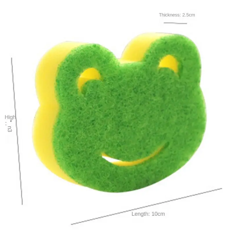 Sponge Eraser For Kitchen Scouring Frog Shape Household Bathroom Cleaning Tools Scouring Pad Soft Creativity Kitchenware