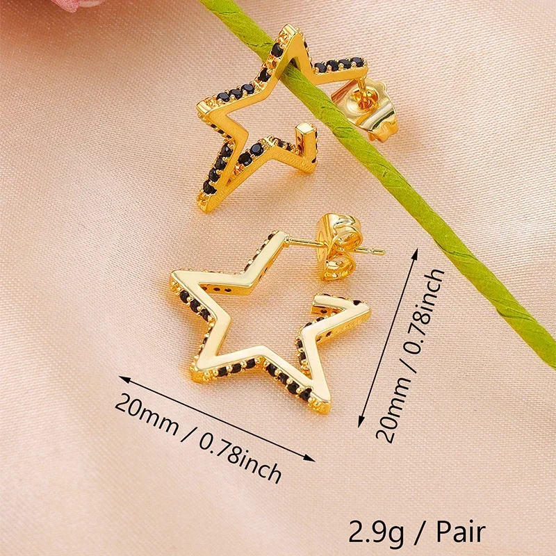 CRMYA Color Cubic Zirconia Hoop Earrings For Women Fashion Gold-color Piercing Women's Earrings Set 2023 Jewelry Wholesale