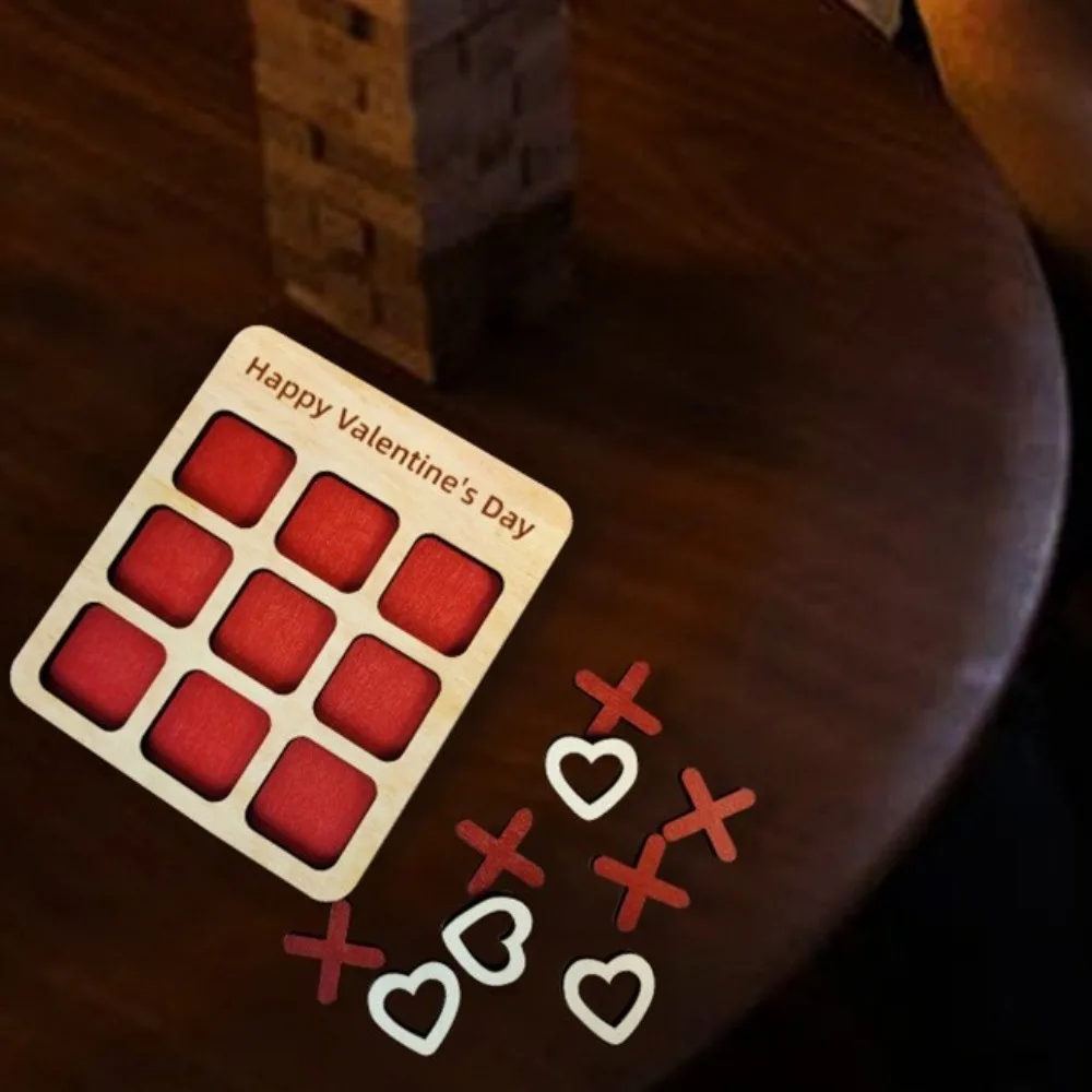 Pädagogisches romantisches Valentinstag-Brettspiel, Mini-Liebesschach aus Holz, Liebesstrategie aus Holz, pädagogisch, interaktiv