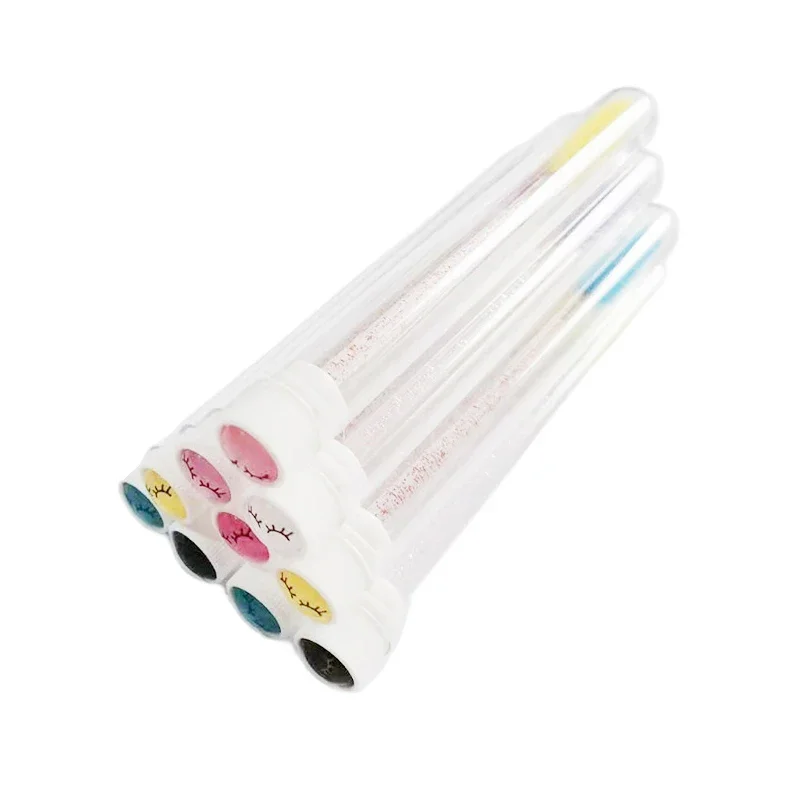 10Pcs Wimpern Verlängerung Pinsel Mit Rohre Lash Mascara Wands Augenbraue Kamm Spoolies Container Einweg Make-Up-Tool Applikator