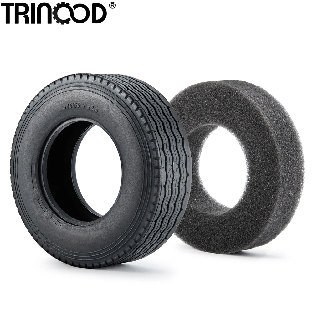 TRINOOD 1/2/4Pcs Rubber Tyre Wheel Tires for 1/14 Tamiya Truck Tractor Trailer Cargo Tow Drag Upgrade Parts