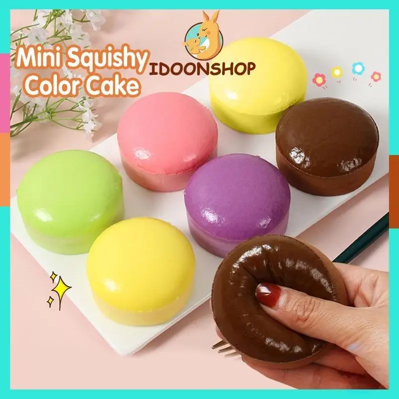 Cute Macaron Squishy Toy Soft PU Slow Rising Fake Bread Pinch Toy Portable Stress Relief Fidget Toy