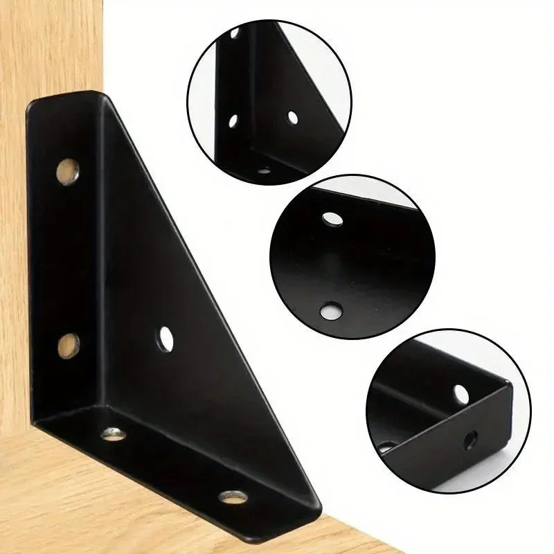 8 heavy-duty steel angle brackets: 90 ° right angle support, durable furniture reinforcement bracket