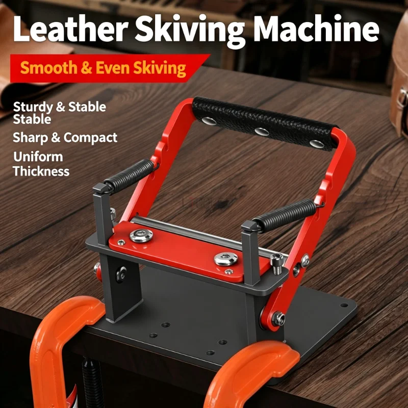 Hand Operated Leather Splitter Skiving Tool Precise Paring Shaving Device for Cowhide Strap Belt DIY Leathercraft Processing