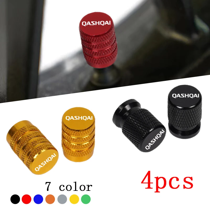 

4pcs Car CNC Aluminum Tire Valve Air Port Stem Cover Caps For Nissan Qashqai J10 J11 Car Accessories