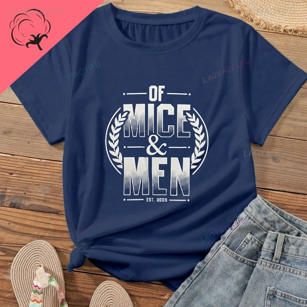 من الفئران والرجال - (تي شيرت OM&M Retro Band Style بأكمام قصيرة لكل من الرجال والنساء، تي شيرت قطن 100%) #2