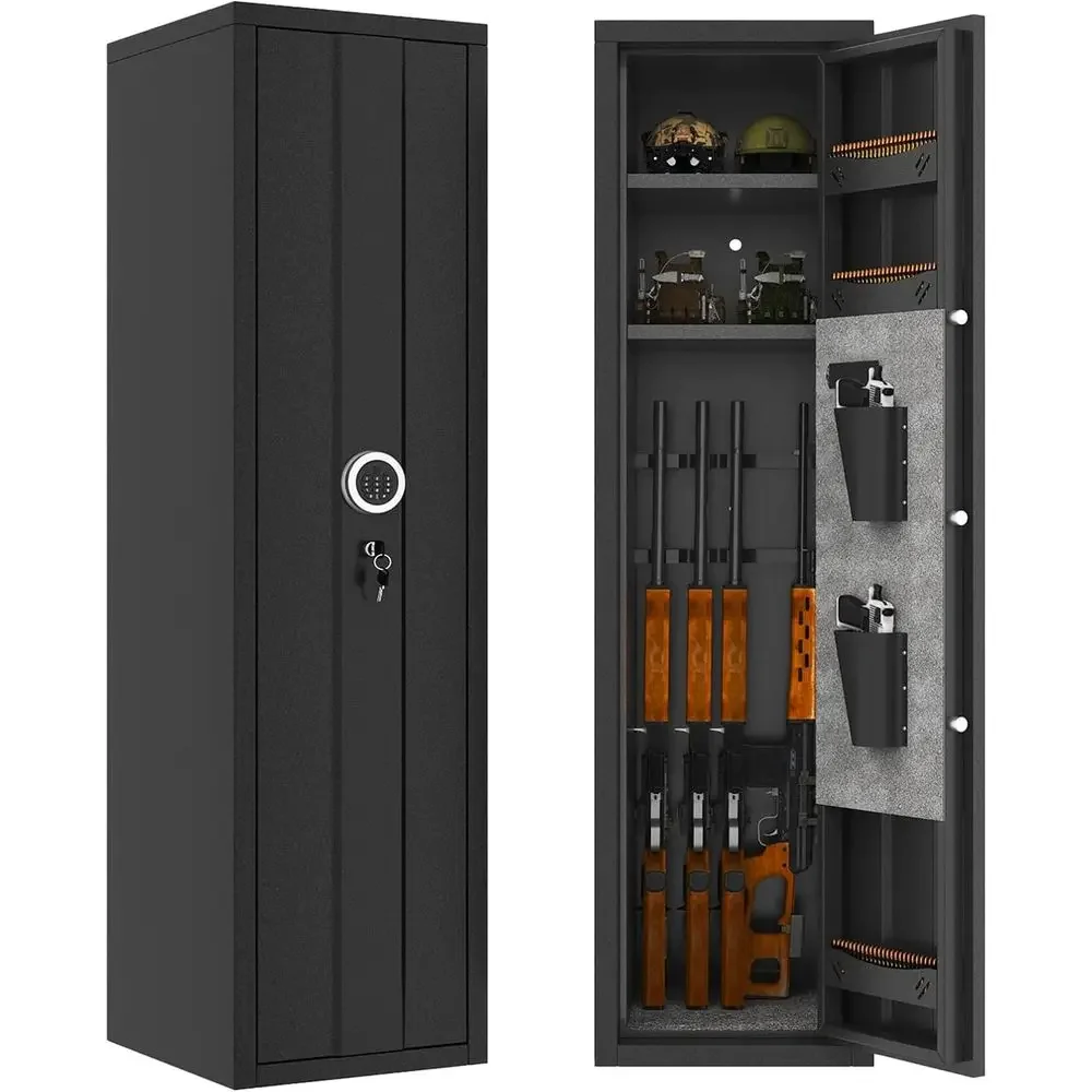 12-Gun Safe with Digital Lock, Removable Shelves, Single Door Security Cabinet