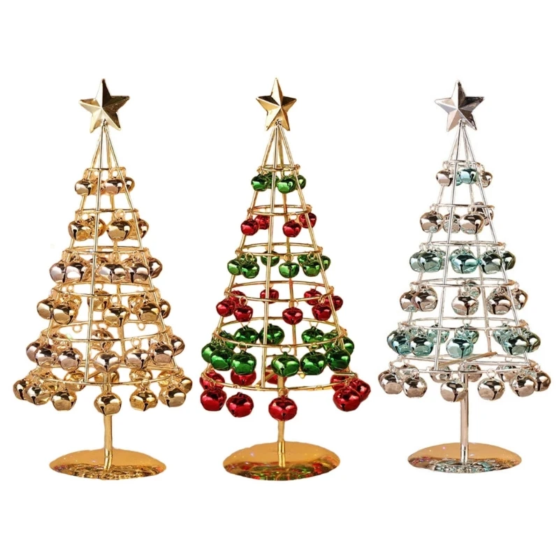 

Vintage Mini Metal Artificial Christmas Tree Model with Bells for Christmas