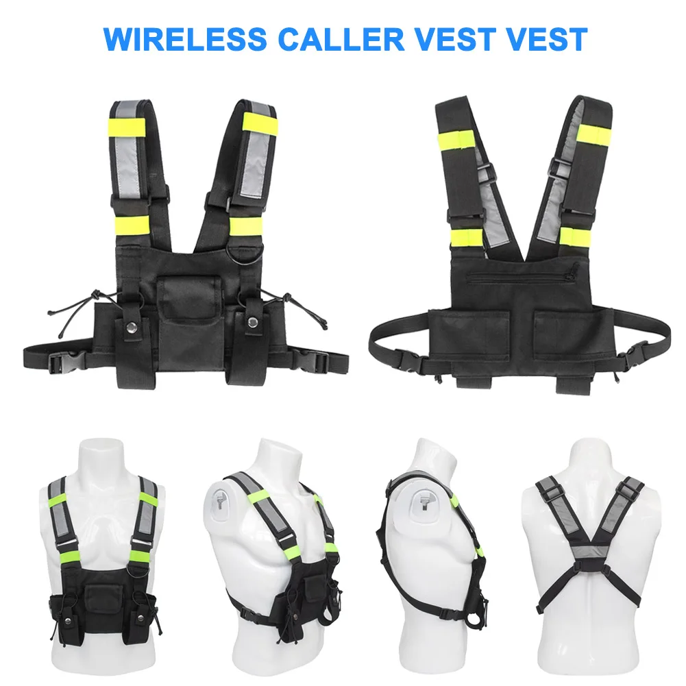 Peito Rig Bag para Walkie Talkie, Rádio Harness, Pacote de bolso, Coldre Vest para 2 Way Radio