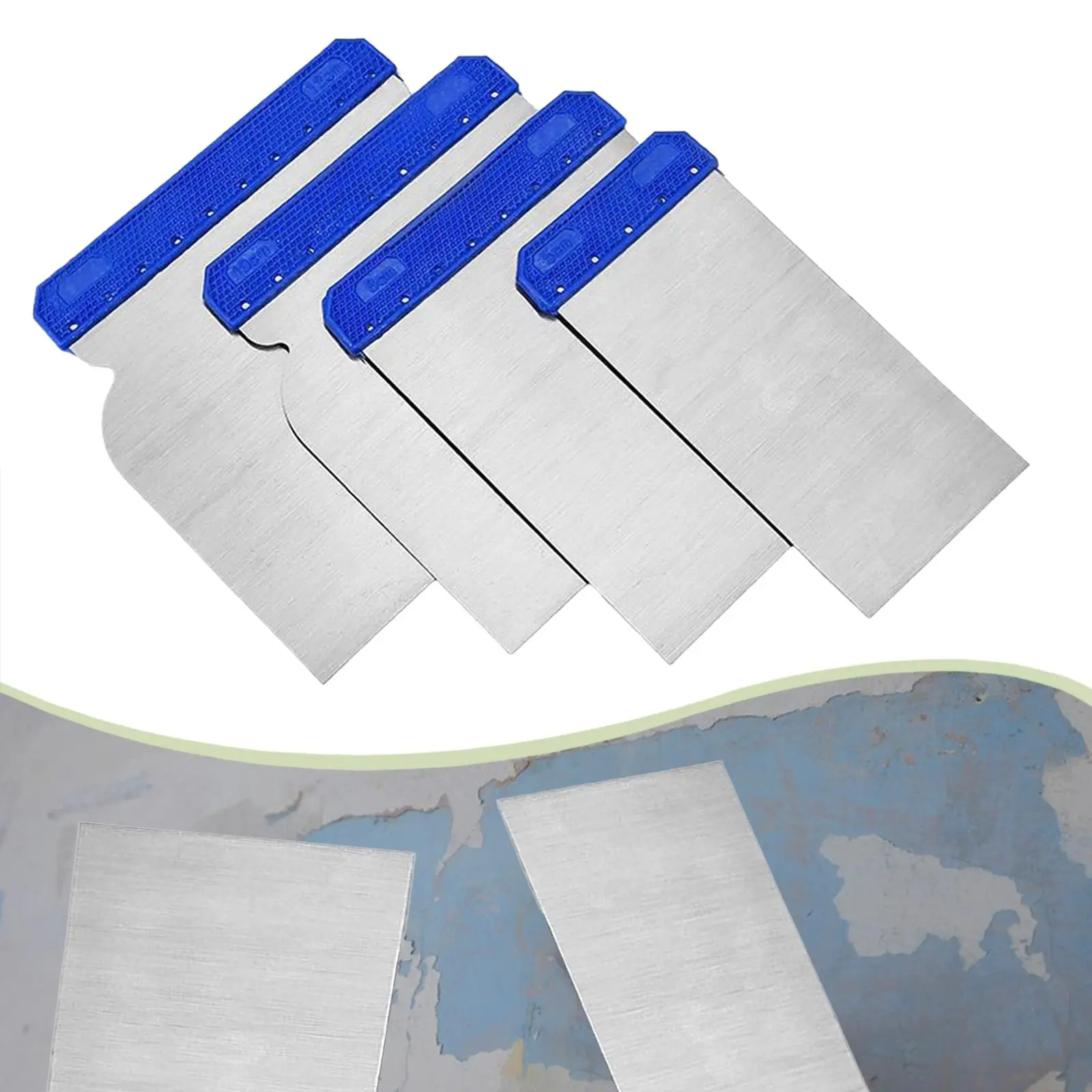 4 Pieces Car Body Filler Spreader Film Scrape Stainless Steel Decal Squeegee Vehicle Tint Film Tool for Art Craft DIY