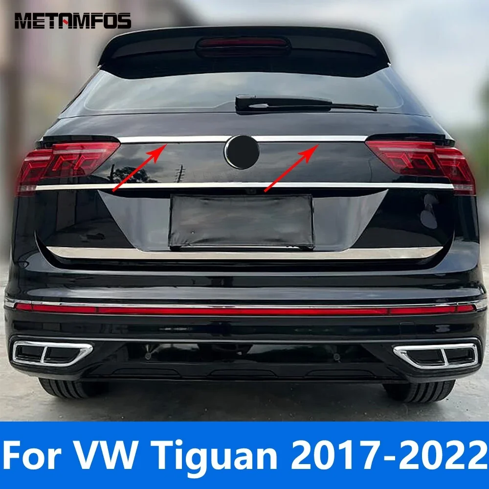 Rear Upper Trunk Lid Cover For Volkswagen VW Tiguan 2017-2020 2021 2022 Tailgate Door Boot Molding Trim Accessories Car Styling