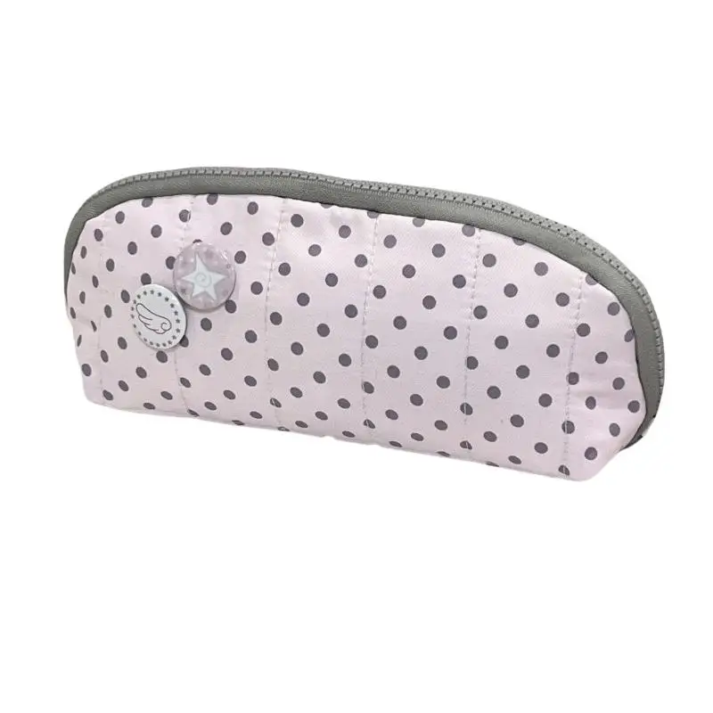 Polka-Dot-Print Federmäppchen in Muschelform, große Kapazität, mehrschichtig unterteilte tragbare Aufbewahrungstasche für Schreibwaren, 1 Stück – Detail 8