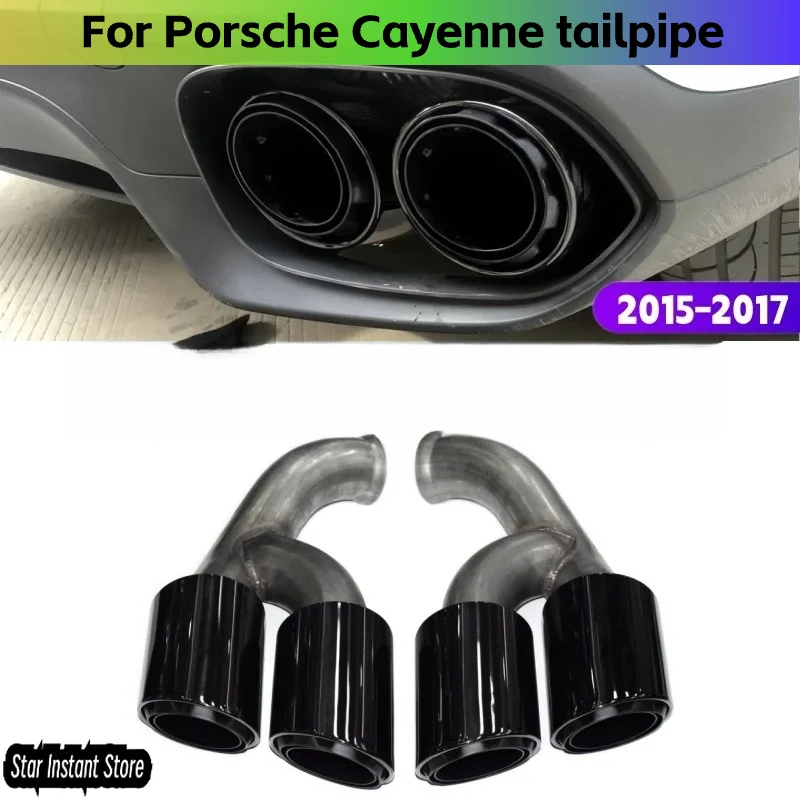 

For 2015 to 2017 Porsche Cayenne Muffler 958.2 exhaust pipe upgrade Cayenne GTS tailpipe stainless steel tip nozzle
