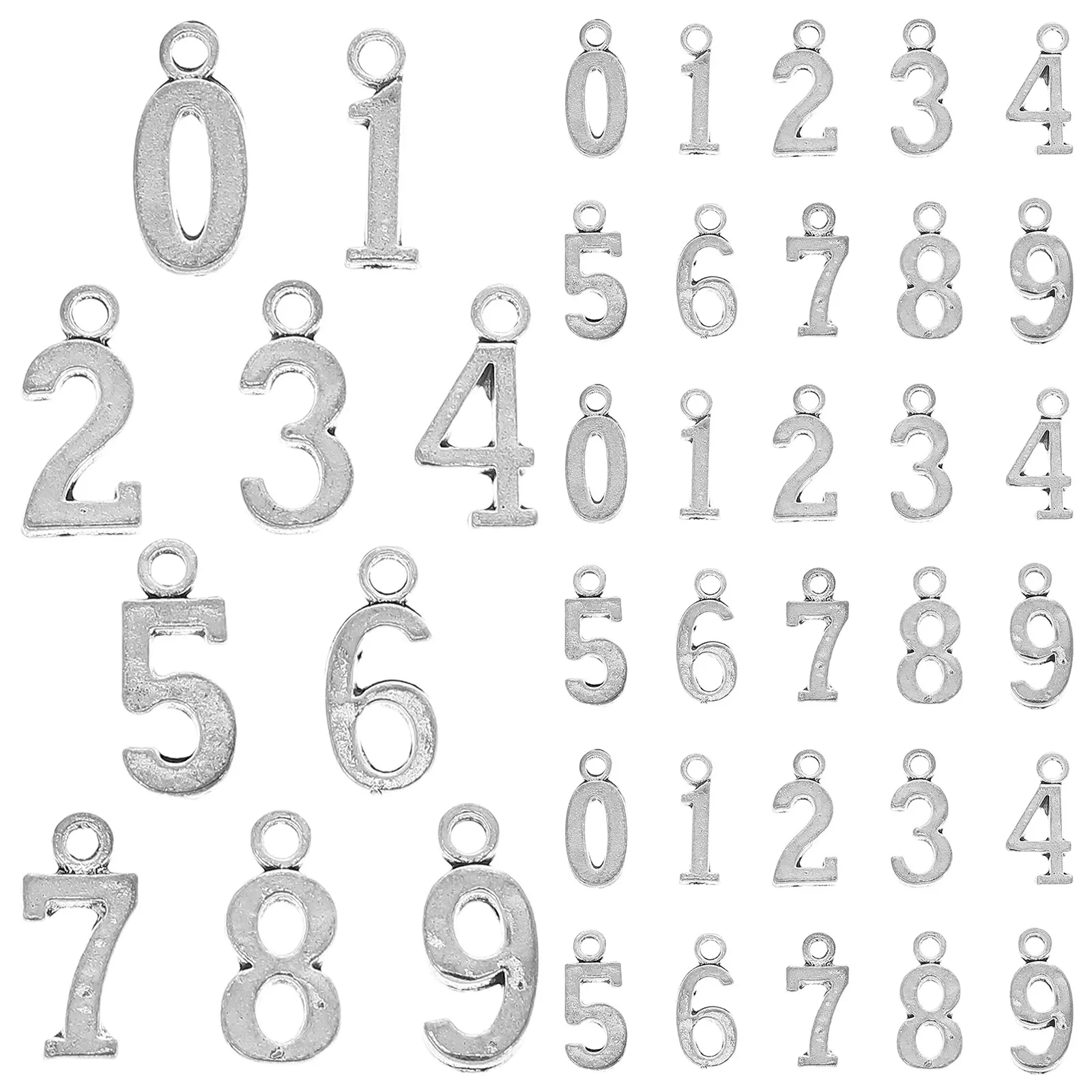 50Pcs Number 0-9 Pendant DIY Accessories Set for Bracelets Necklace Keychain Jewelry Craft Gift for DIY Fans Jewelry Accessories