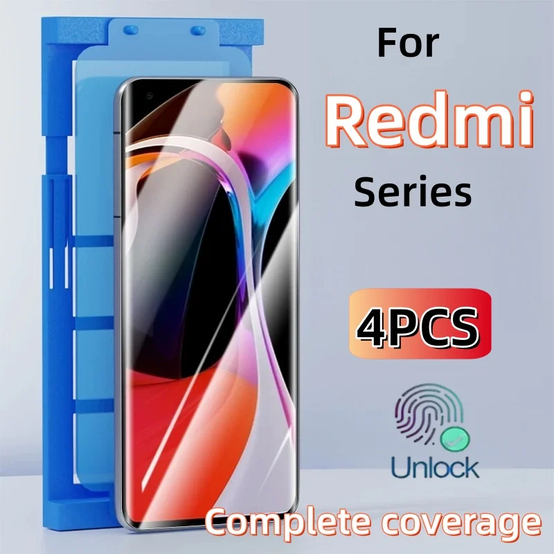

4Pcs For Redmi Note 15 15Pro 14Proplus 13 Pro Plus Explosion-proof Screen Protector With Install Kit Not Tempered Glass